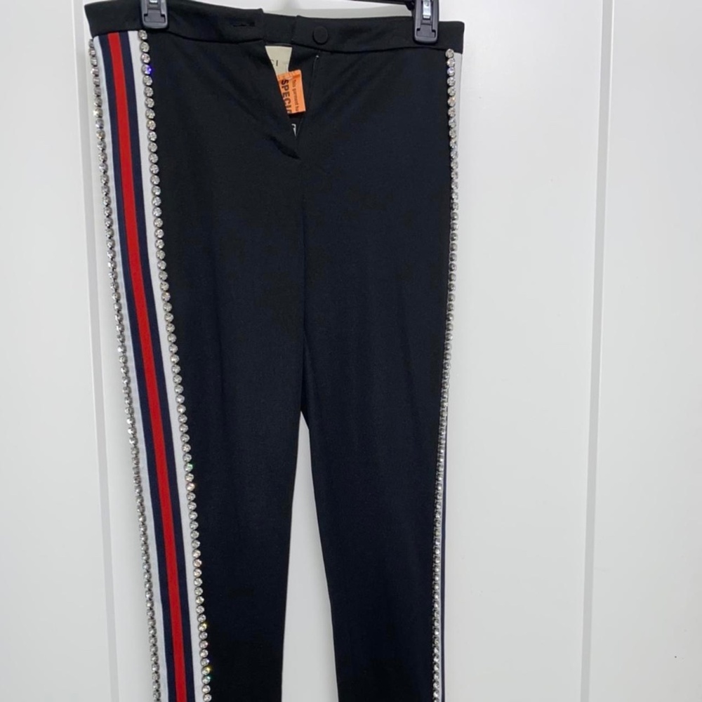 GUCCI Black Crystal Embellished Leggings Size: XS